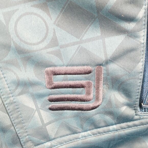 Sean John Men's Full Zip Bomber Jacket Blue XXL 2XL Geometric Zip Sleeve - Picture 5 of 16